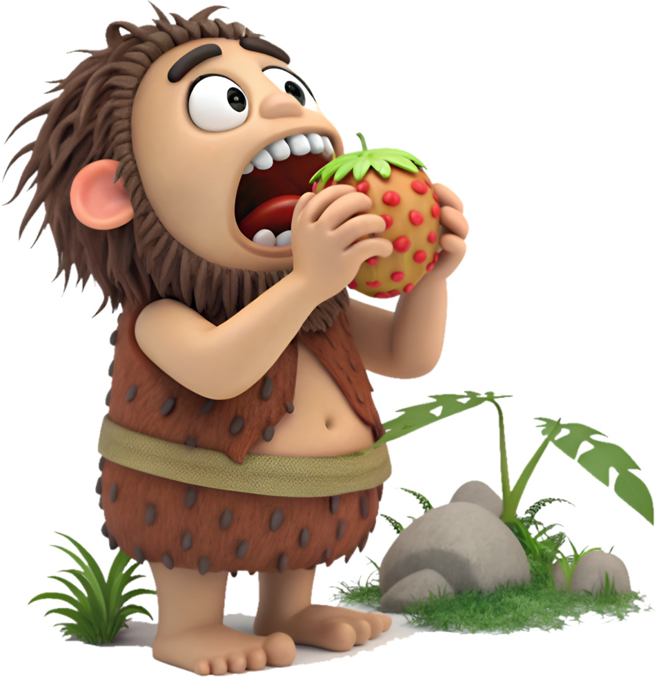 Tribal Primitive Man Standing Strong Pose. . png