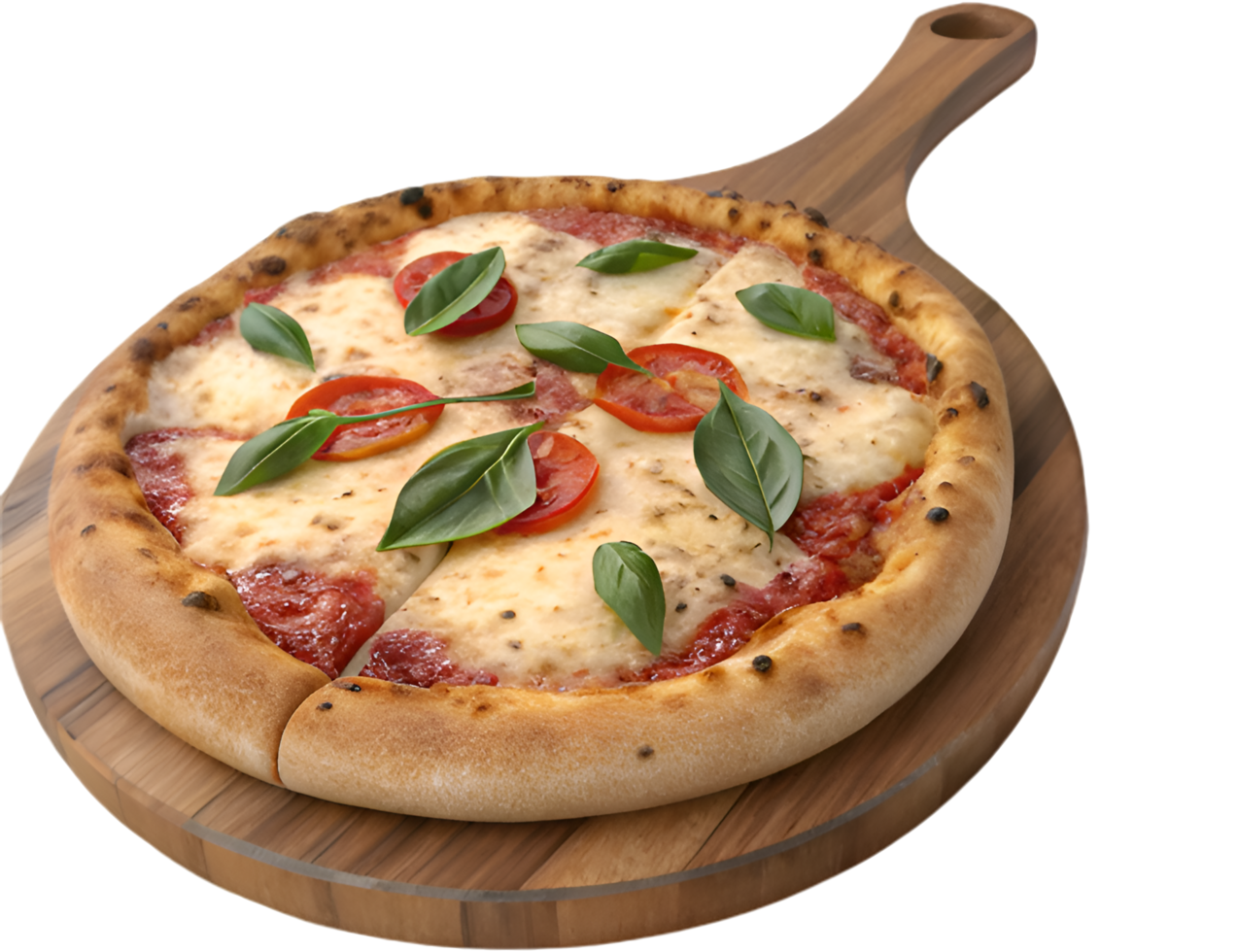 Classic wood-fired Neapolitan pizza with artisan crust and fresh ingredients. . png