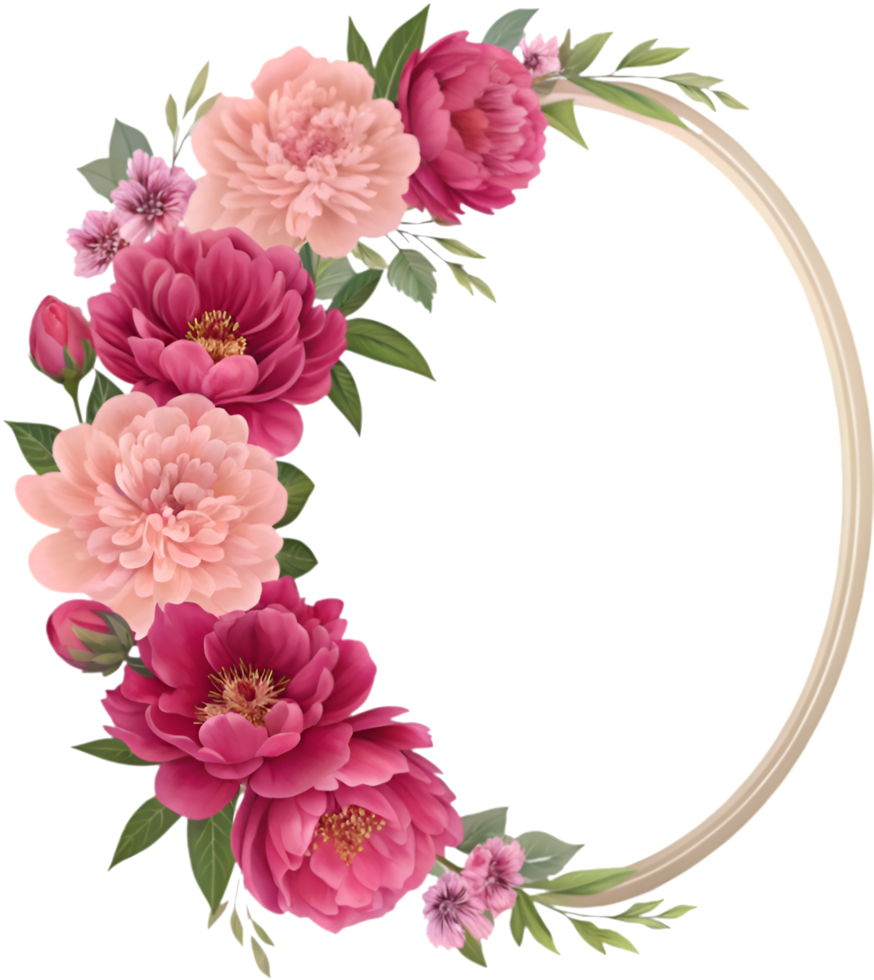Elegant Oval Floral Frame Clipart for Home Decor. . png