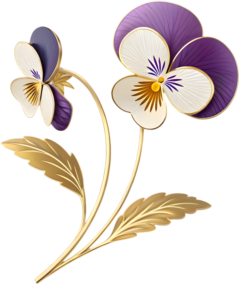 Floral Branding with Elegant Pansy Flower Logo and Clipart. . png