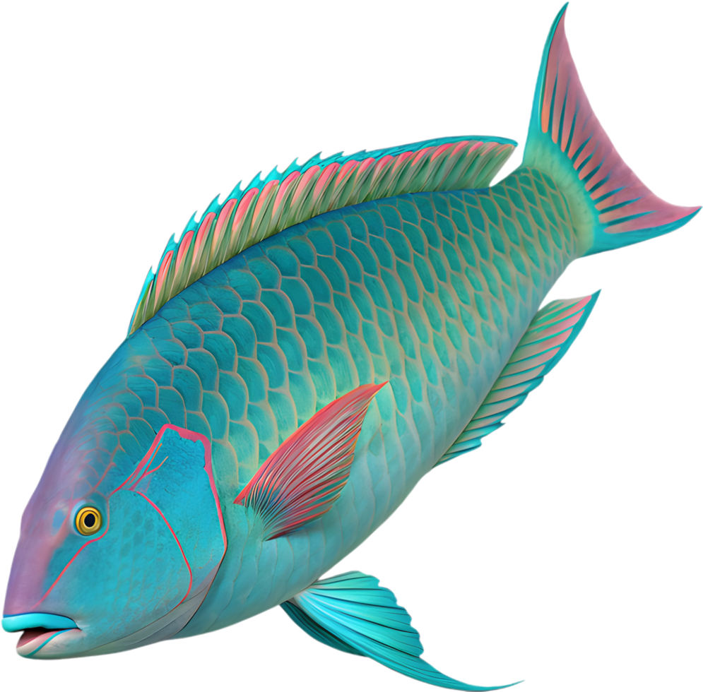 Tropical Fish Clipart Featuring Colorful Parrotfish for Projects. . png