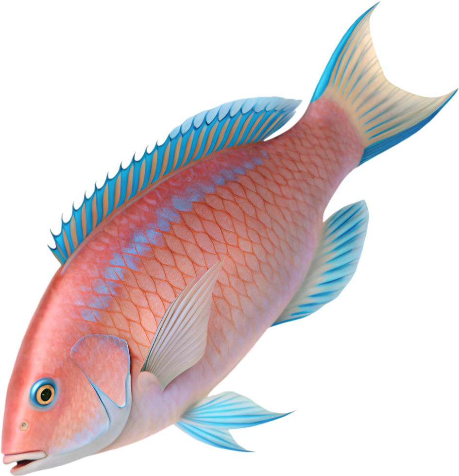 Bright and Vibrant Parrotfish Clipart for Oceanic Art Projects. . png