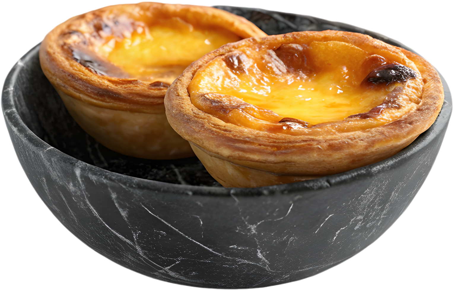 Flaky crust filled with custard tart Pastel de Belem. . png