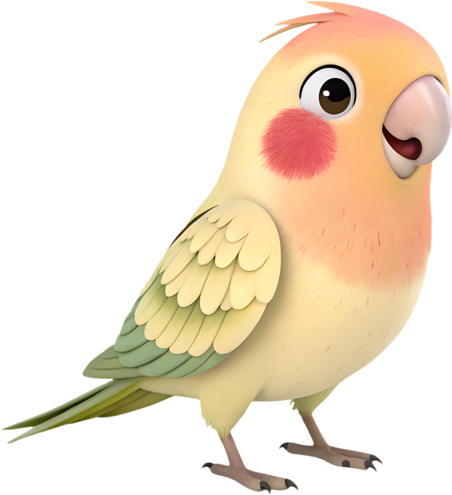 Artistic Peach-faced Love-bird Clipart for Creative Artwork. . png