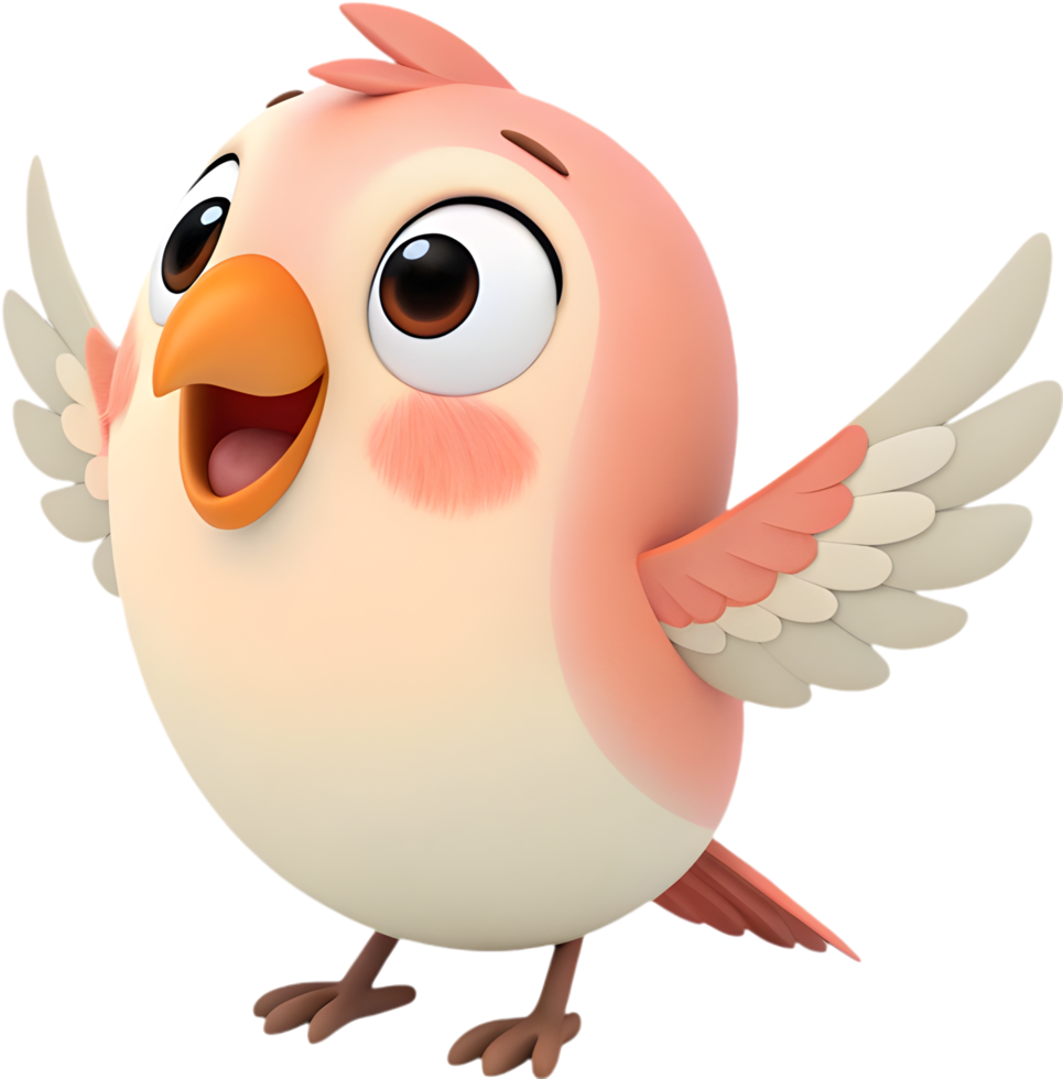 Animated Peach-faced Love-bird Cartoon Clipart for Artworks. . png