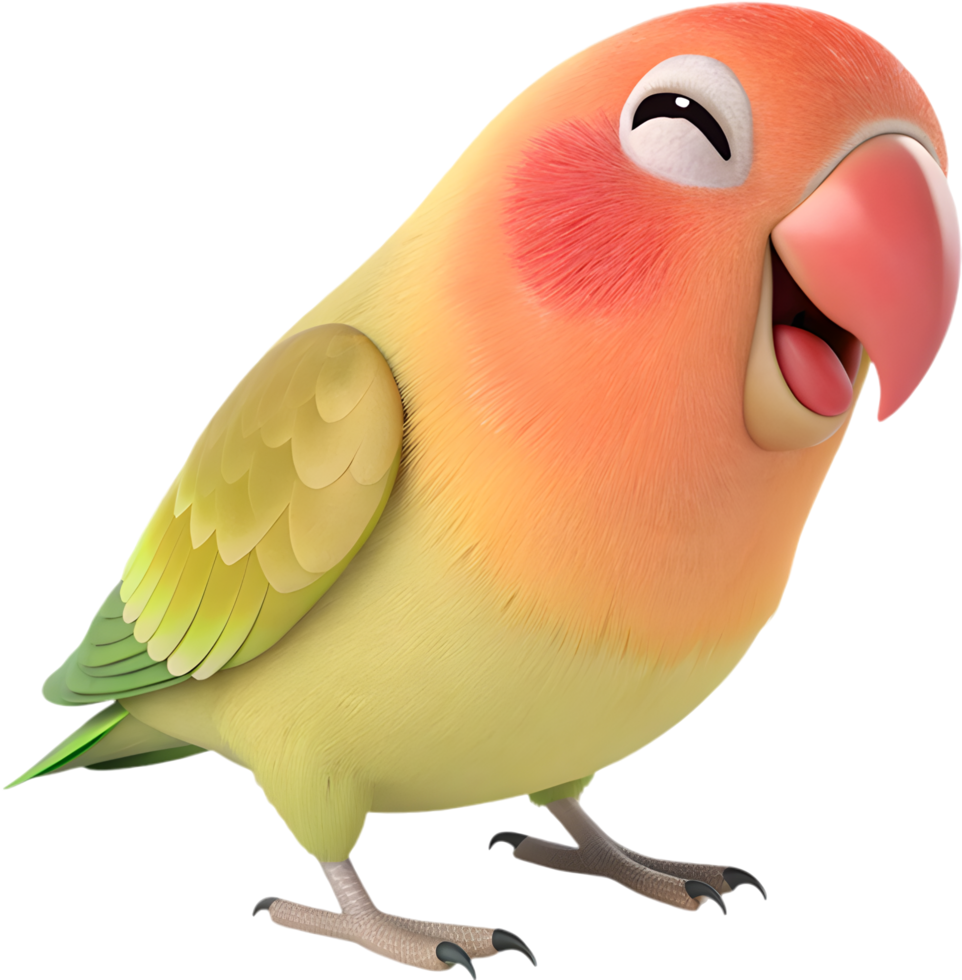 Peach-faced Love-bird Cartoon Clipart for Bright Designs. . png