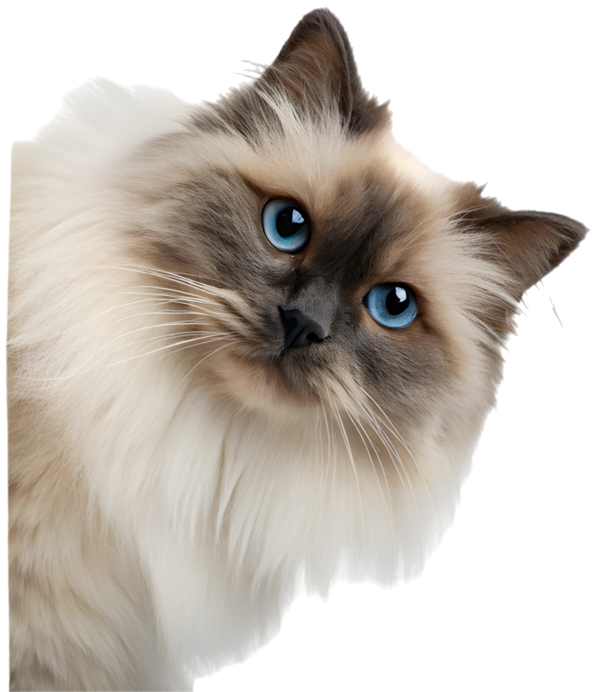 Furry Kitten Clipart with a Playful and Curious Expression. . png