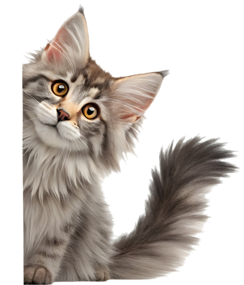 Playful Cat Illustration with a Curious Expression for Art Lovers. . png