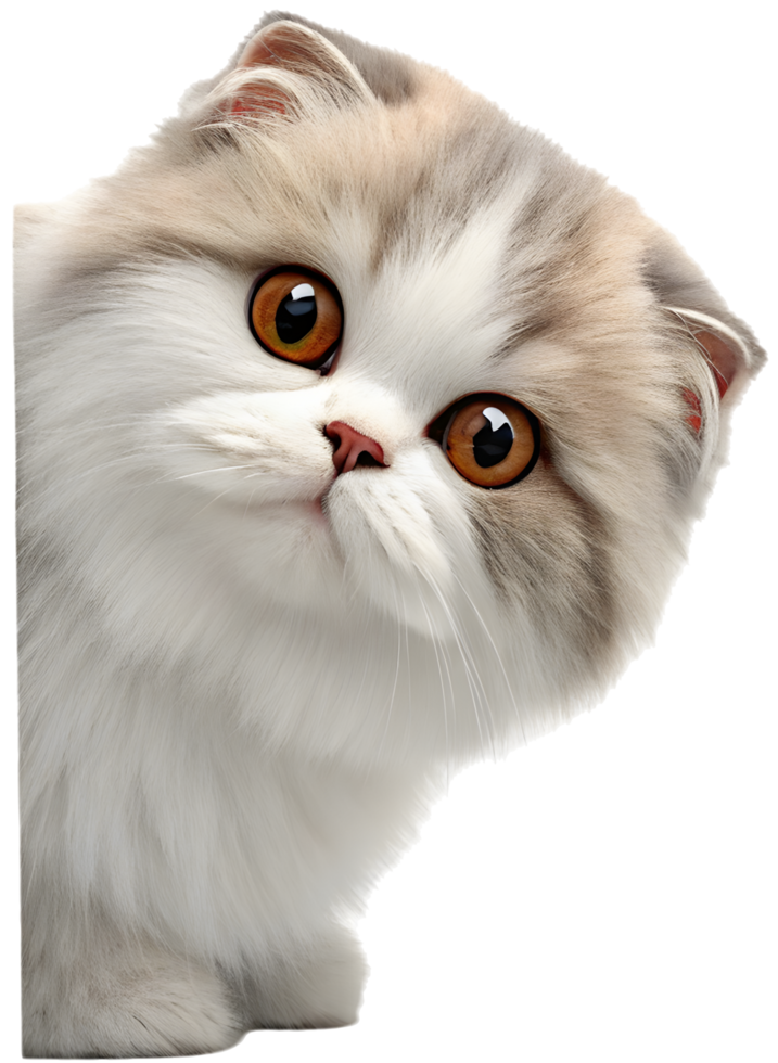 Peeking Cat Character Art Featuring a Cute Expression. . png