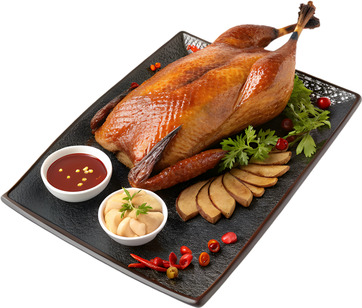 High-Quality Peking Roasted Duck Clipart for Food Presentations. . png