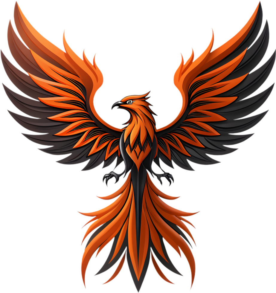 Fantasy-inspired Phoenix with bold fiery wings. . png