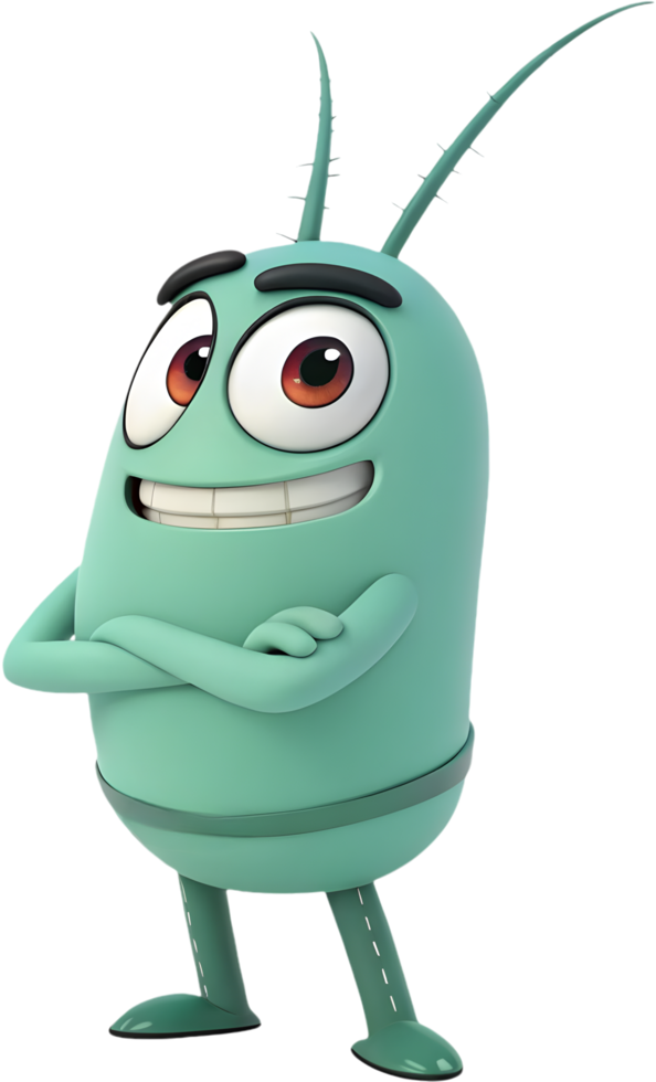 Fun and Quirky Plankton Character for Ocean Art. . png