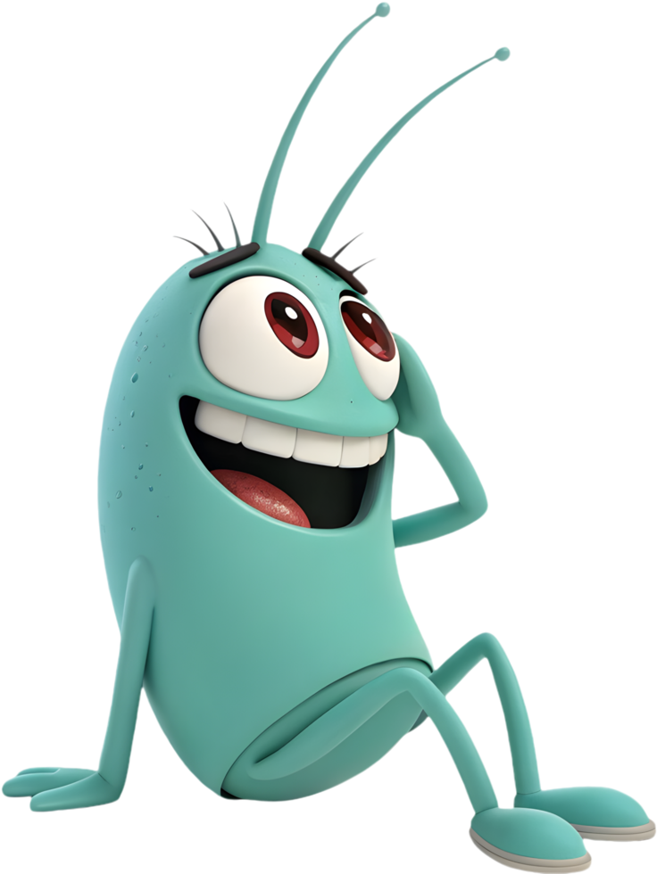 Charming Plankton Cartoon Character Clipart for Designs. . png