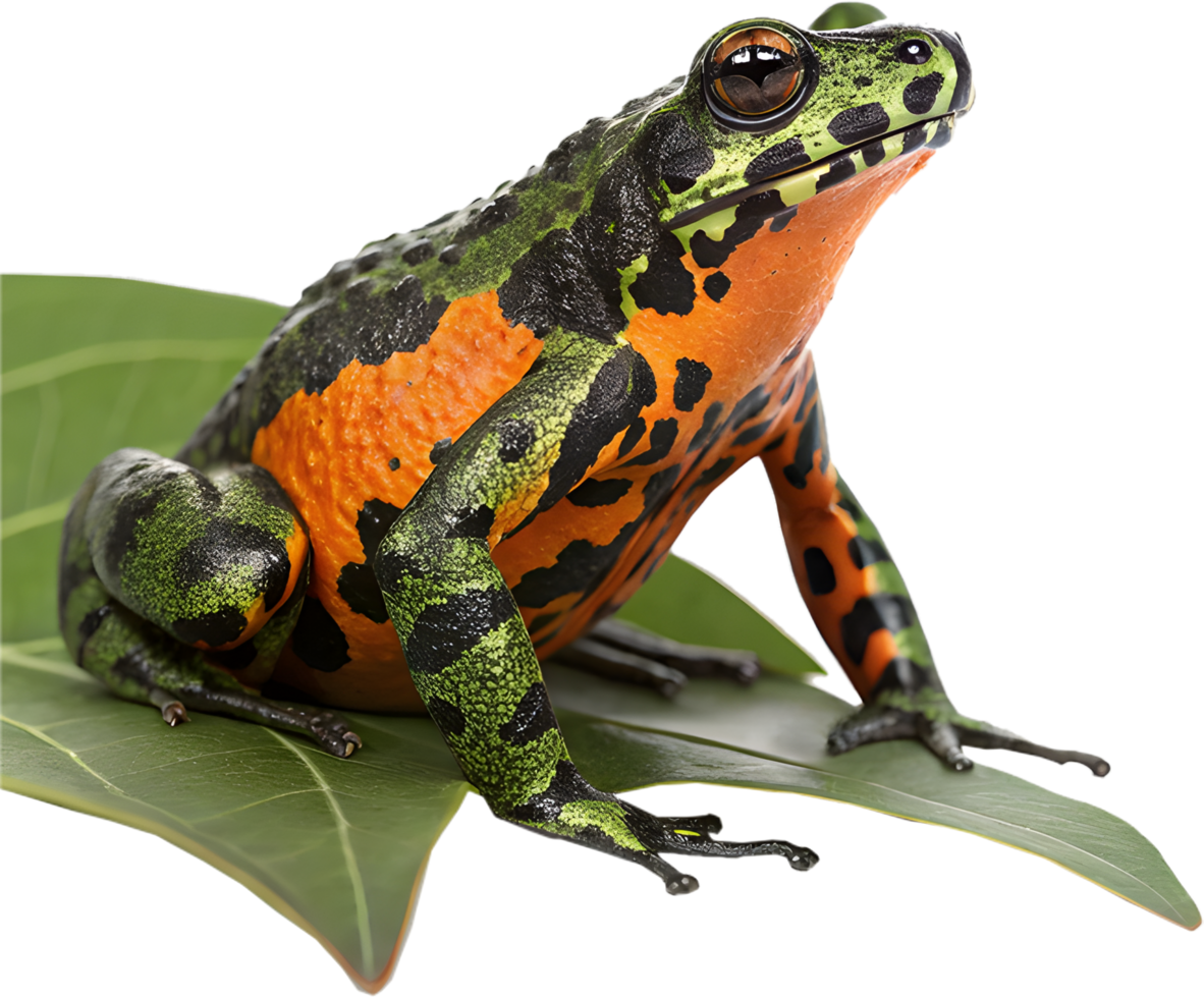 Beautiful and Unique Poison Frog Illustration with Bold Colors. . png