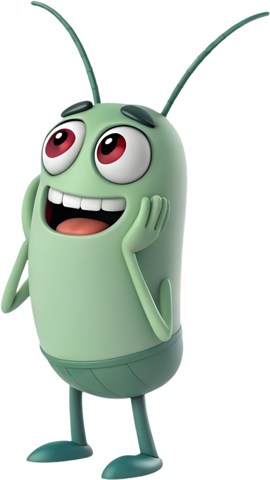 Vibrant Plankton Cartoon Character for Creative Projects. . png