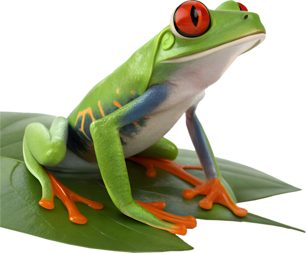 Exotic Poison Frog Clipart in Bright Colorful Shades. . png