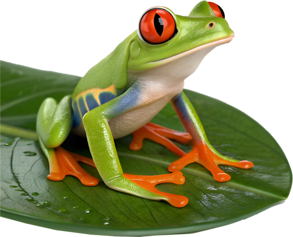 Vibrant Poison Frog Clipart for Wild Animal Lovers. . png