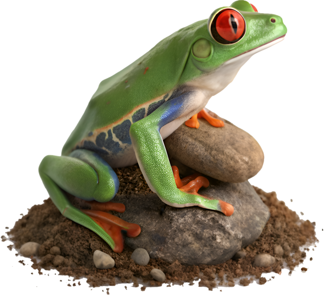 Nature-Inspired Poison Frog Clipart with Colorful Features. . png