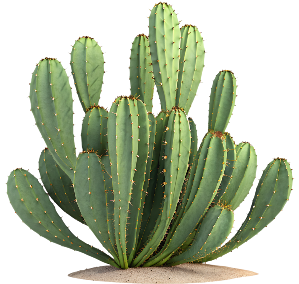 Western Themed Nature Clipart with Sharp Cactus Design. . png