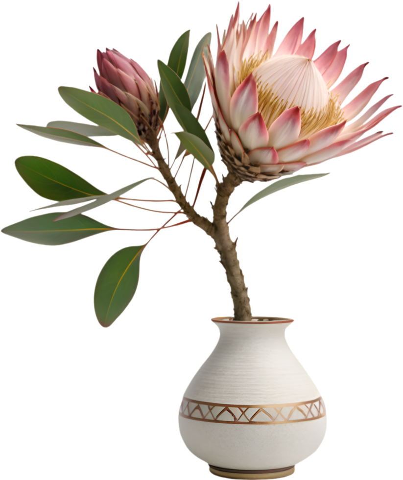 Beautifully Detailed Digital Protea Art. . png