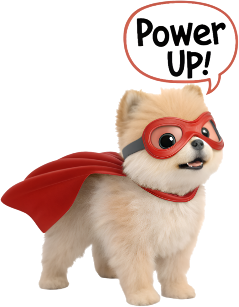 Delightful Smiling Cartoon Puppy with Happy Vibes. . png
