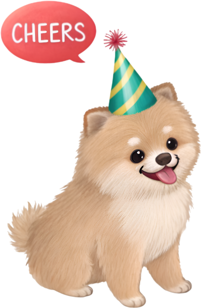 Fluffy Cute Puppy Clipart with Cheerful Expressions. . png