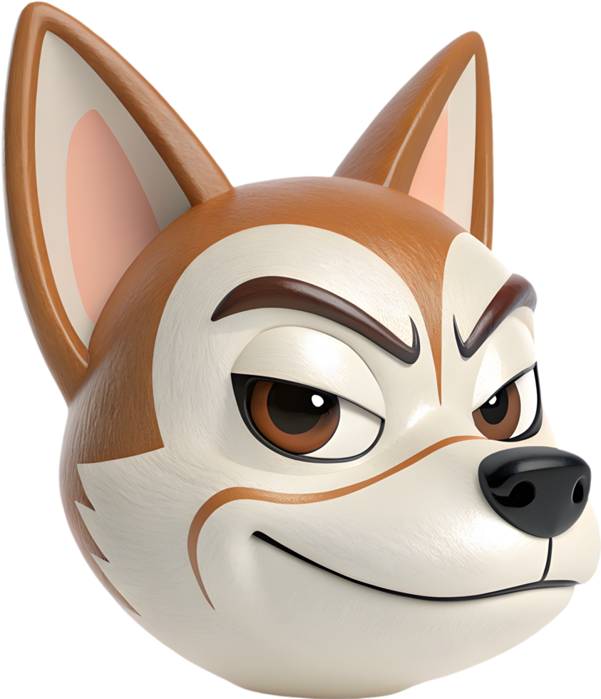 Kawaii Puppy Icon with a Smiling Expression. . png