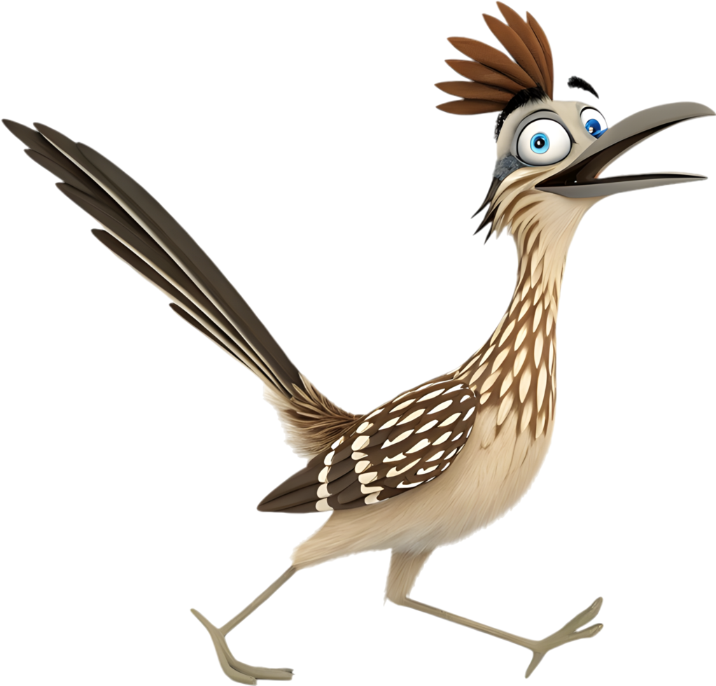 Artistic and Unique Roadrunner Bird Illustration. . png