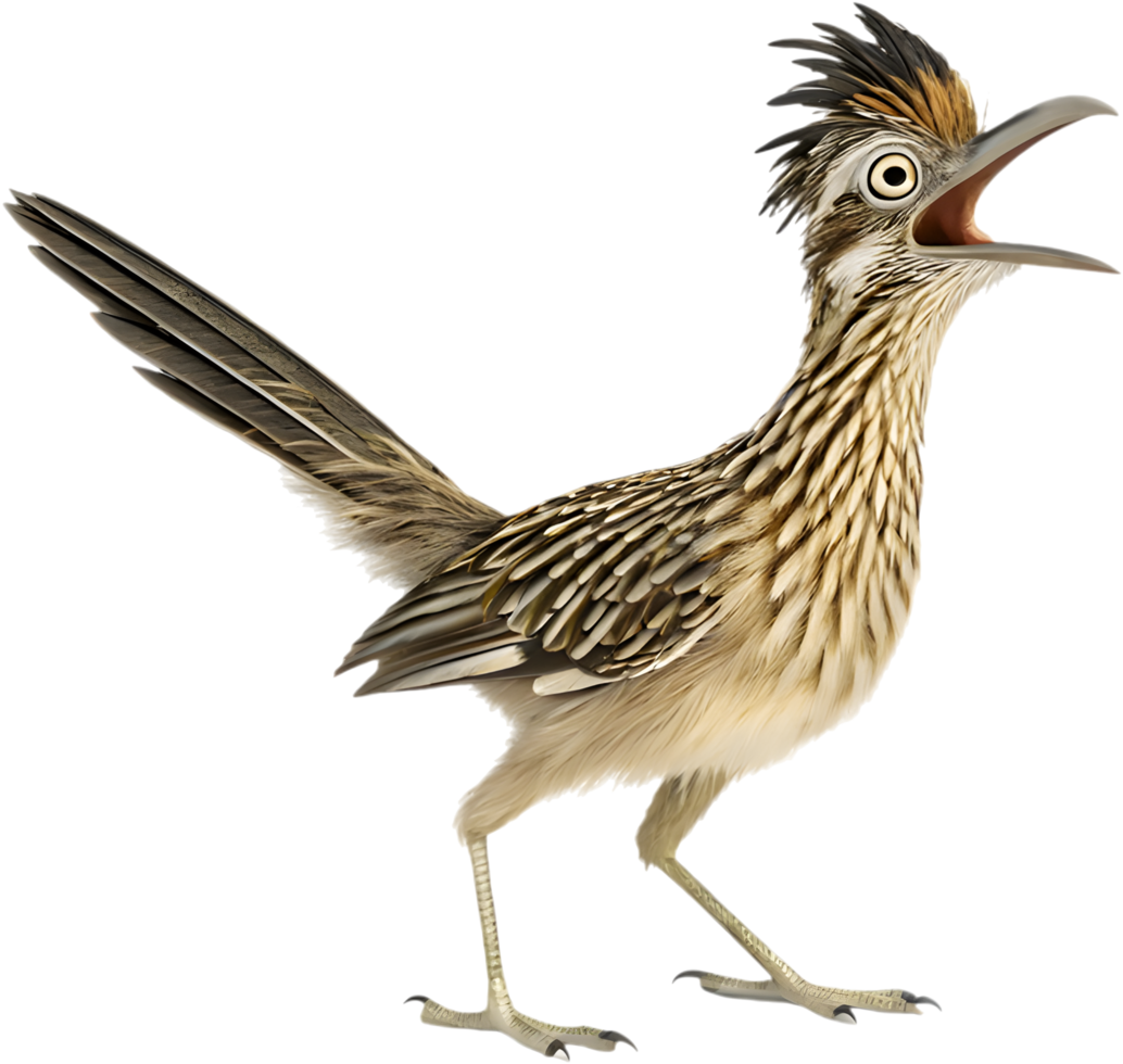 Colorful Roadrunner Bird in a Cheerful Pose. . png