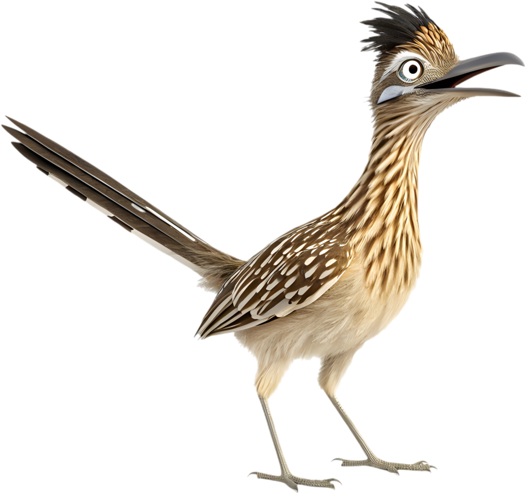 Speedy Roadrunner Bird with a Lively Expression. . png