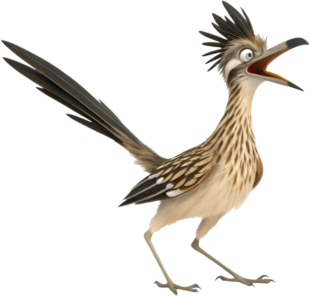 Digital Artwork of a Running Roadrunner Bird. . png