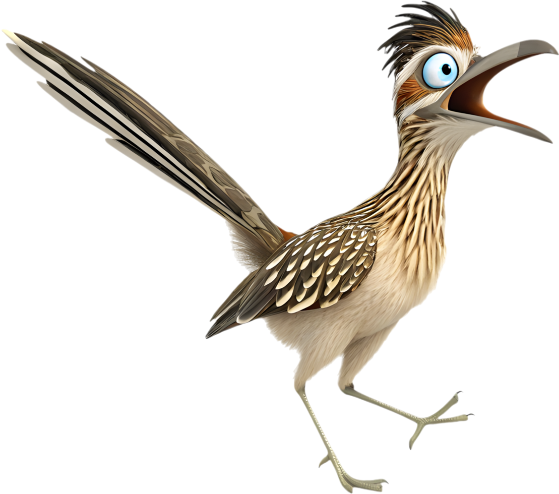 Majestic Roadrunner Bird in a Nature Scene. . png