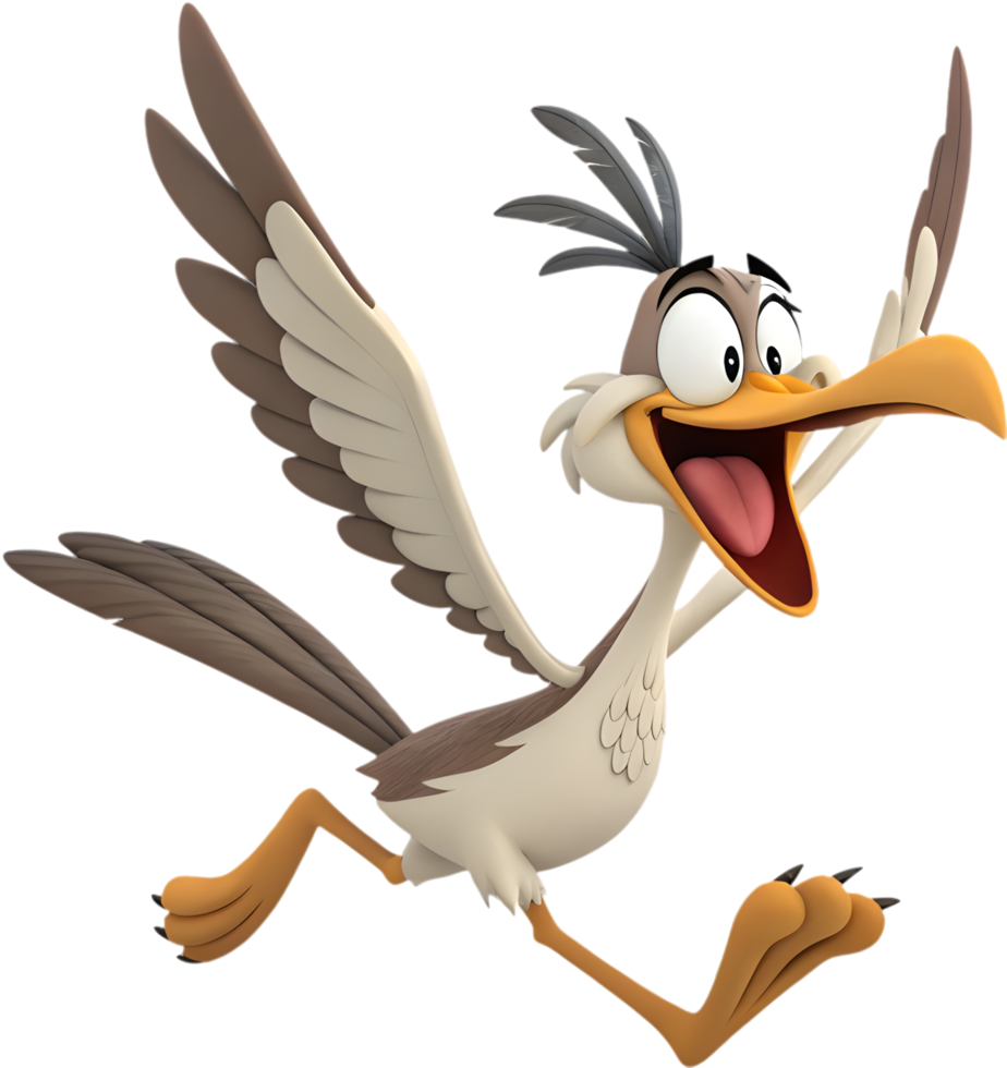 Charming Roadrunner Bird in a Fun Pose. . png