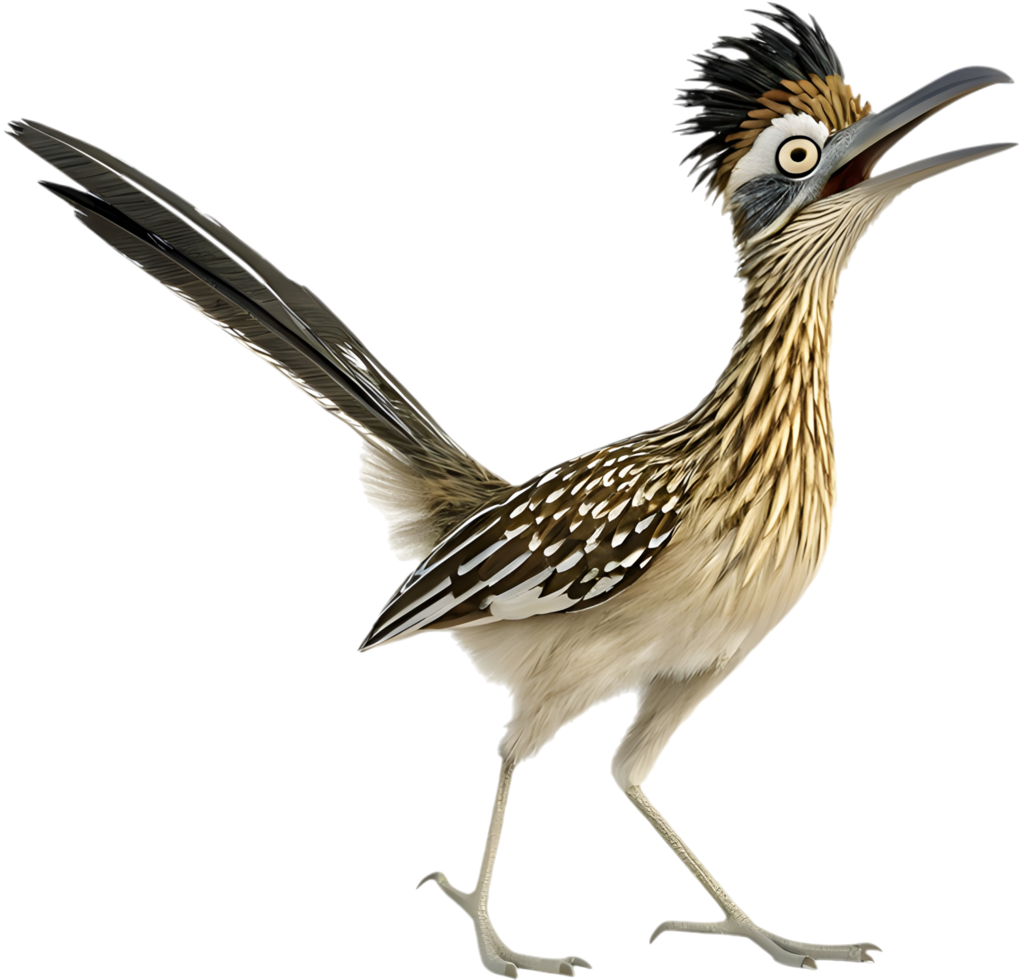 Southwest Roadrunner Bird with Vibrant Colors. . png