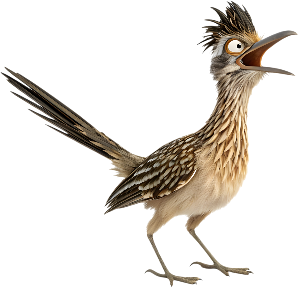 Beautiful Roadrunner Bird in Digital Art. . png