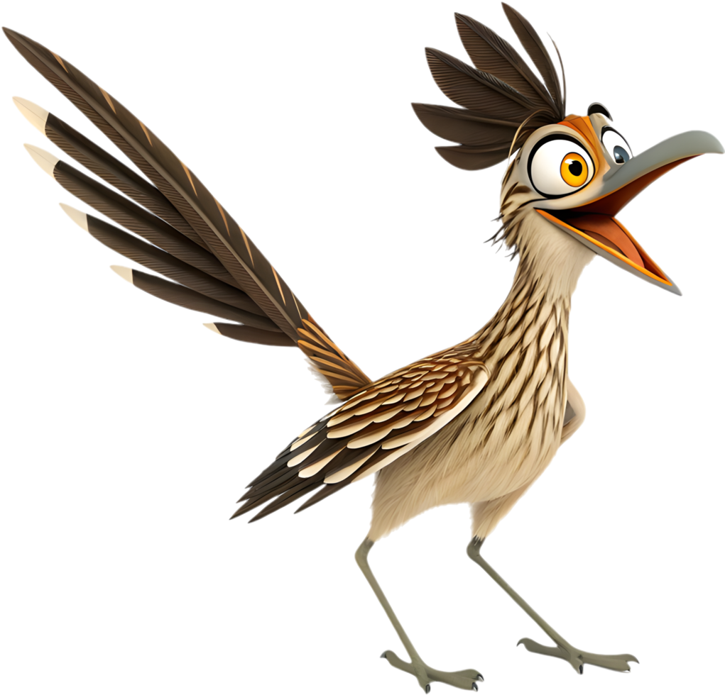 Cute and Funny Roadrunner Bird Artwork. . png