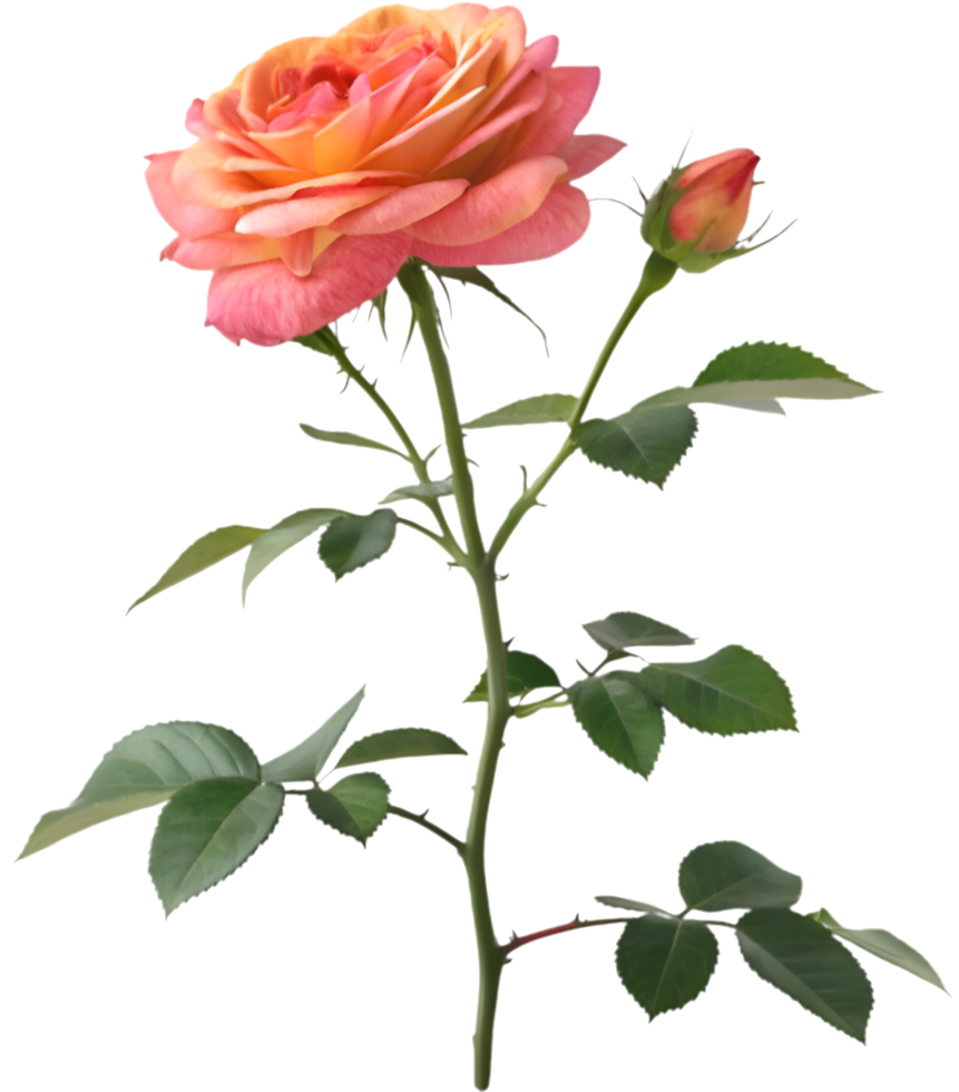 Red Rose Blossom Clipart for Romantic Invitations. . png
