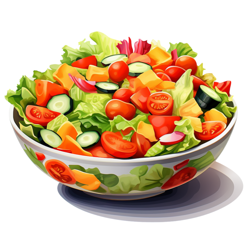 Fresh vegetable salad lettuce tomatoes cucumbers png