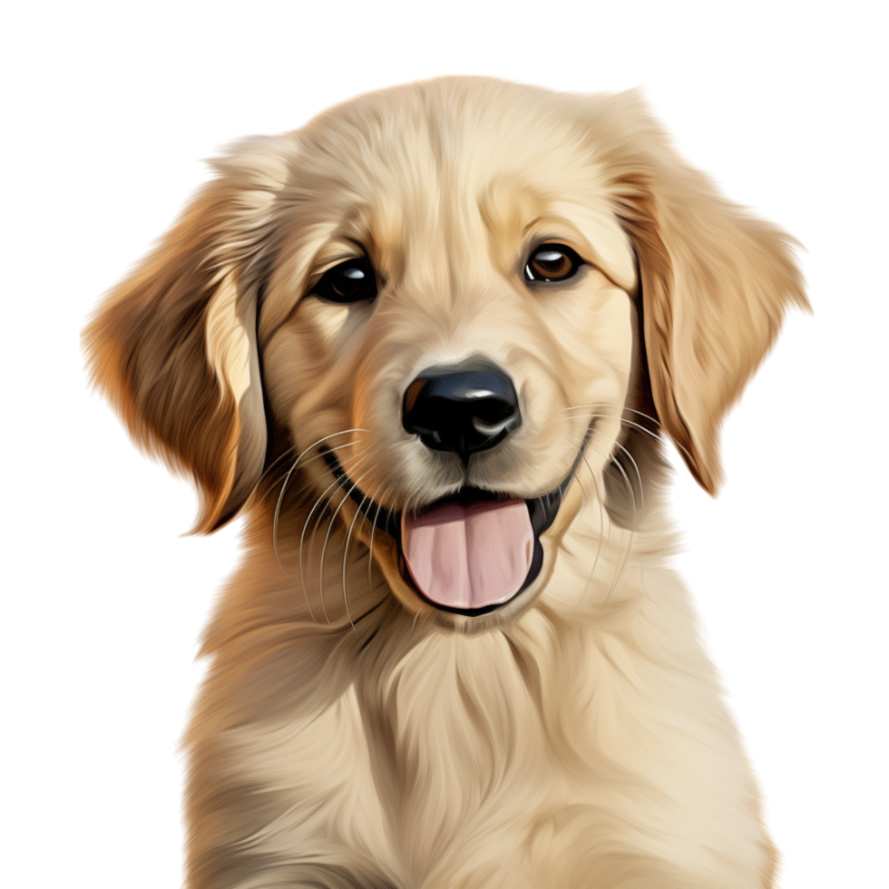 Adorable golden retriever puppy a happy playful expression png