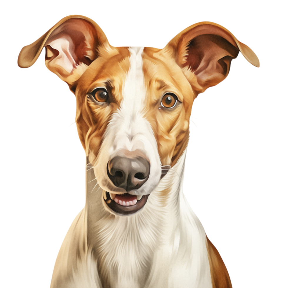 Friendly alert brown white dog a curious expression png