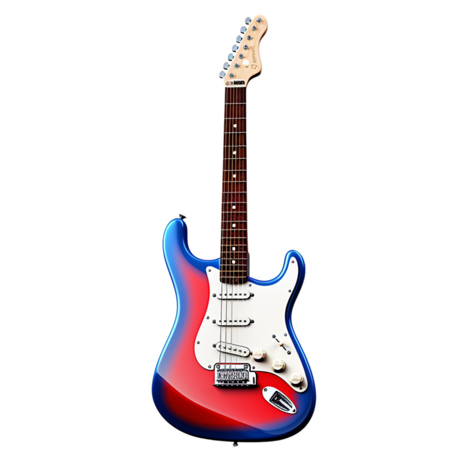 Electric guitar a sleek red blue gradient design png