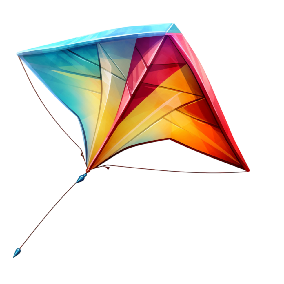 Bright colorful kite soaring in the sky a tail png