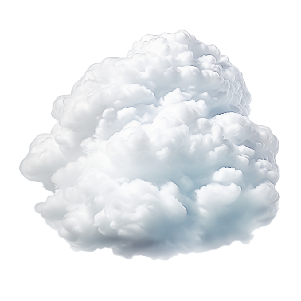 Soft fluffy cloud floating in a bright sky png