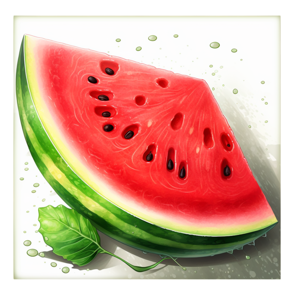 Juicy slice of watermelon red pulp seeds png