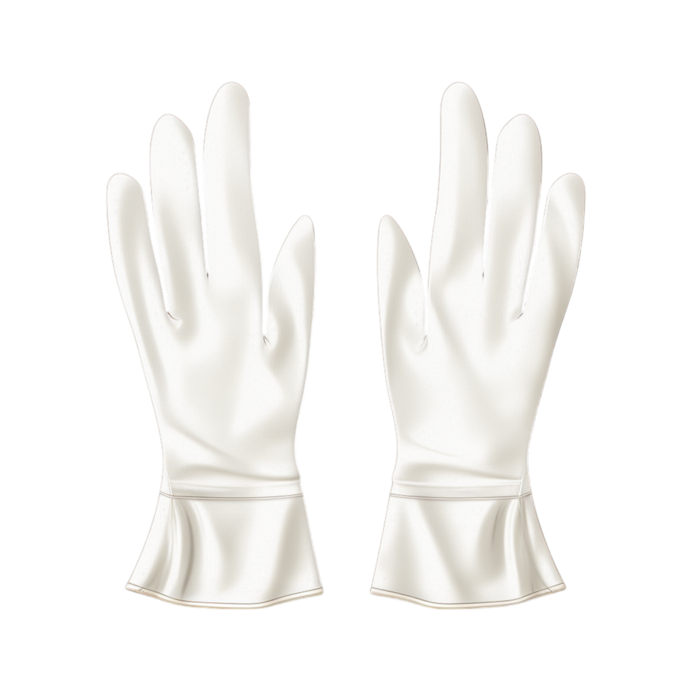 Pair of elegant white gloves a smooth silky texture png