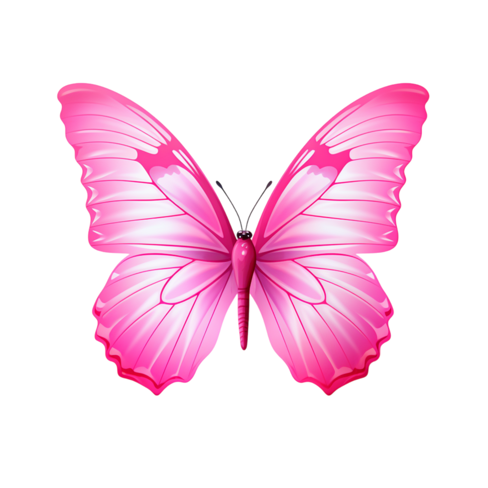 Vibrant pink butterfly symmetrical wings intricate patterns png