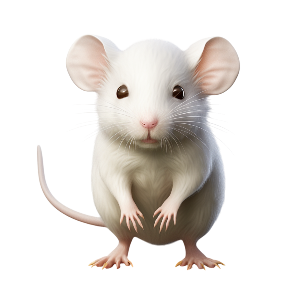 Small white mouse tiny pink ears curious black eyes png