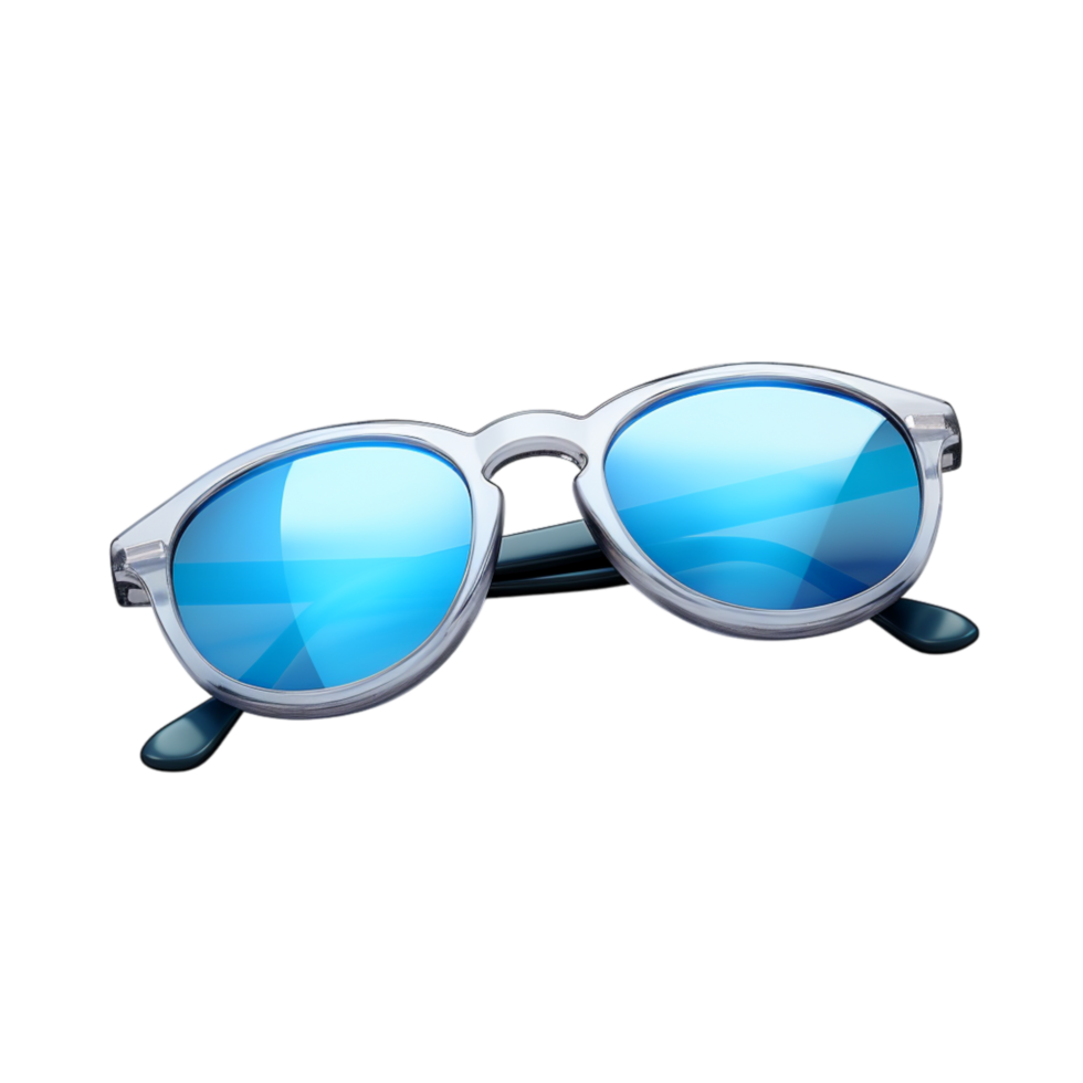 Stylish blue sunglasses a modern frame reflective lenses png