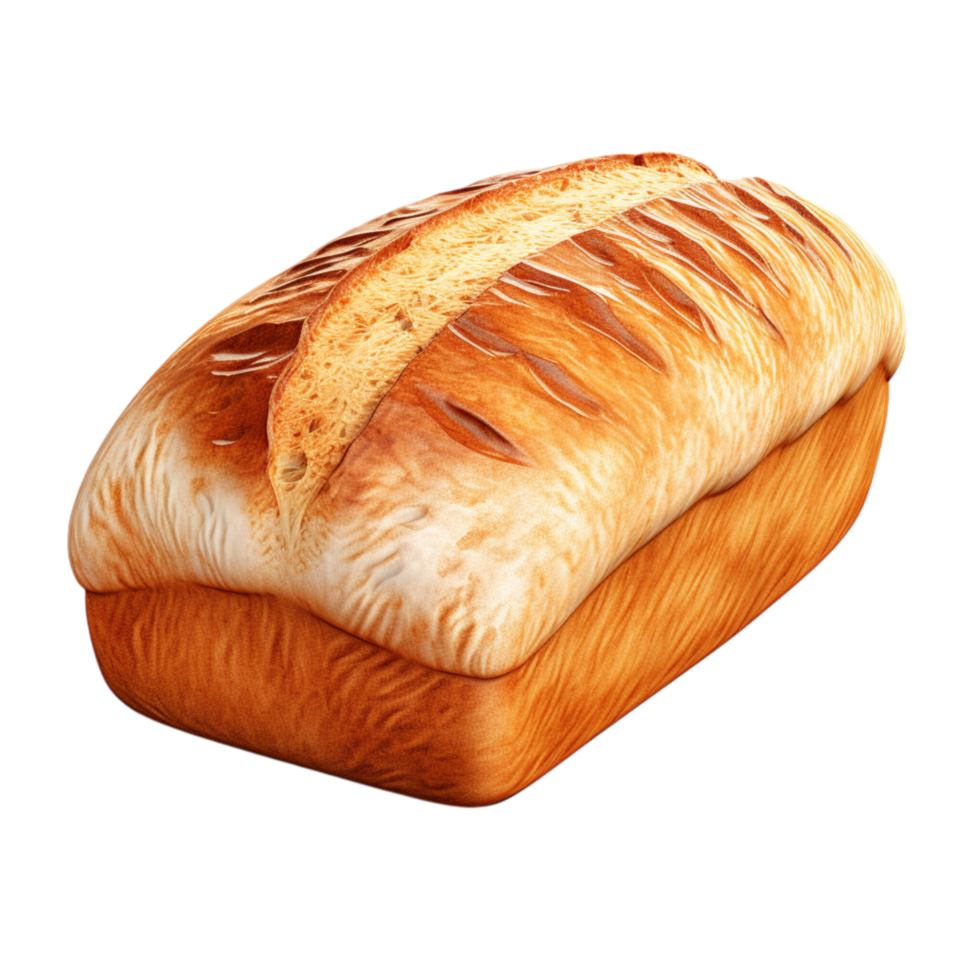 Freshly baked loaf of bread a golden crust soft fluffy texture png