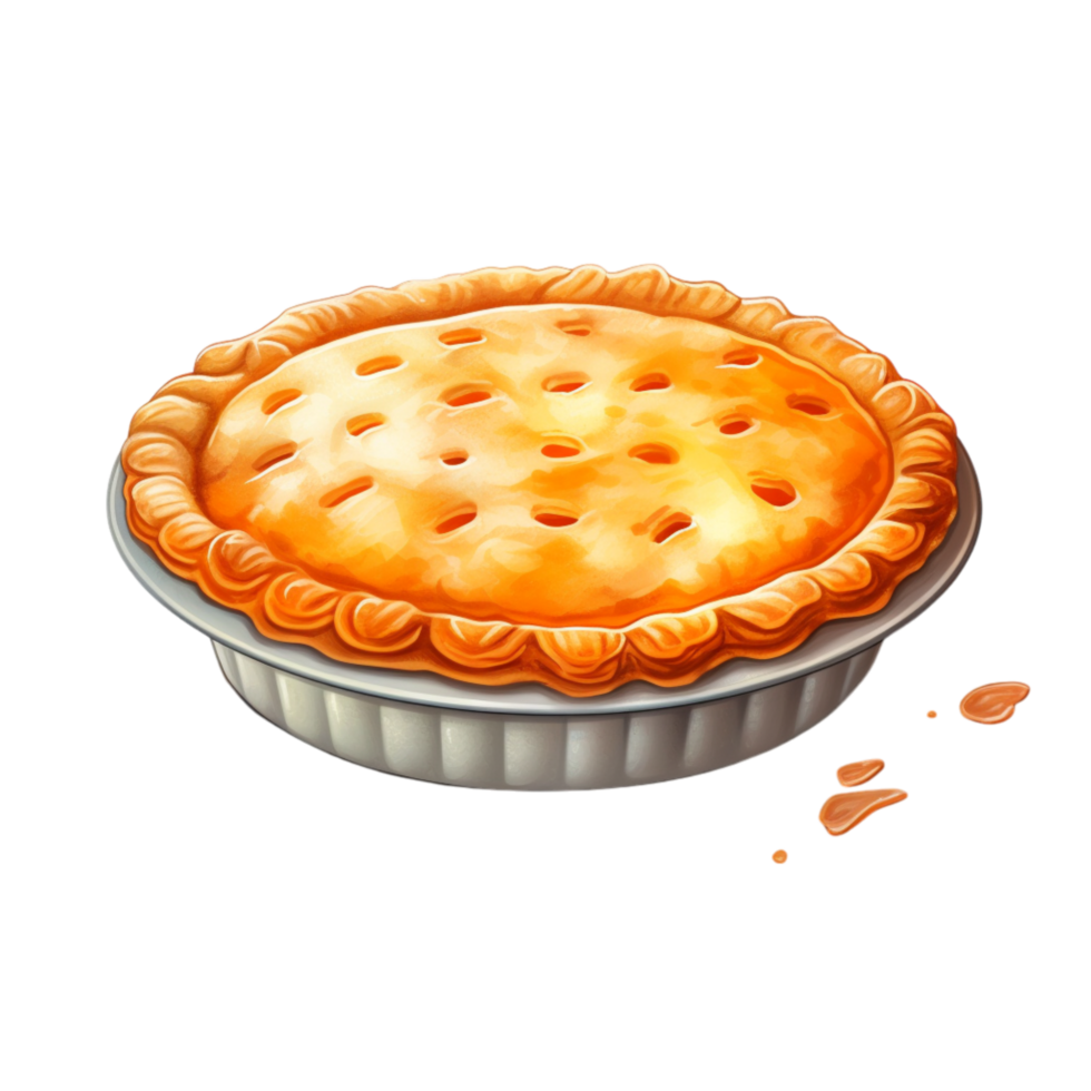 Freshly baked golden brown pie a flaky crispy crust png